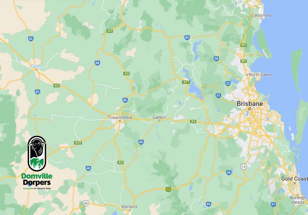Domville Dorpers, Millmerran on map